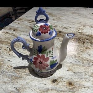 Floral Porcelain Coffee Pot -Hand Painted